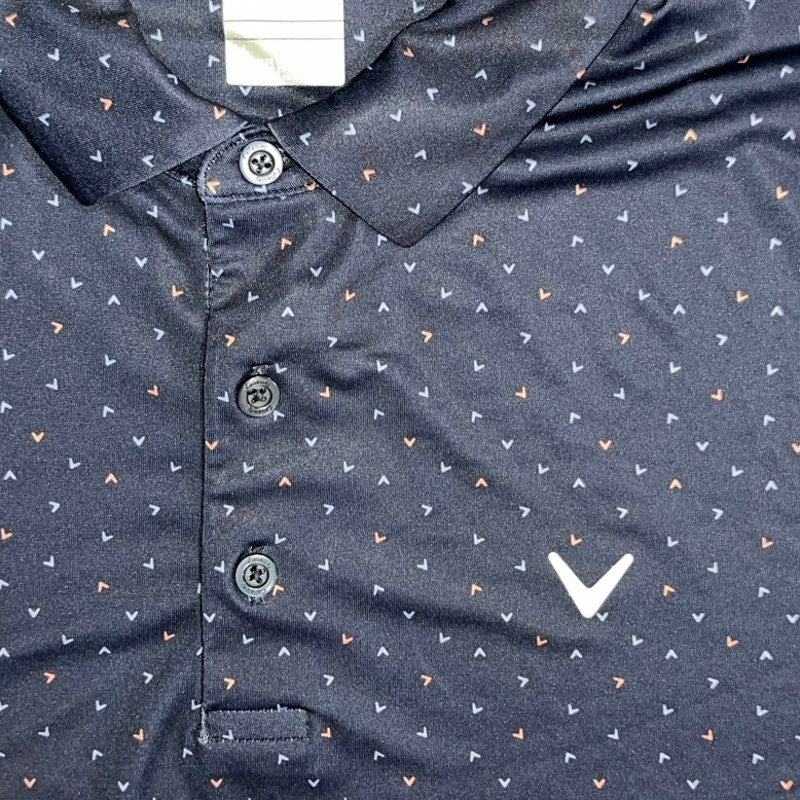 Callaway Short Sleeve Golf Polo Shirt Opti Dri Fit Logo all over Size Large