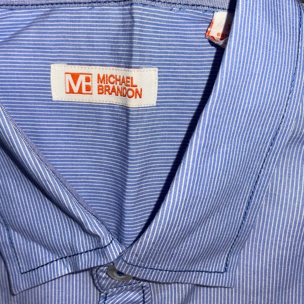 Michael Brandon Men's Button Down Blue Striped Shirt Size XL