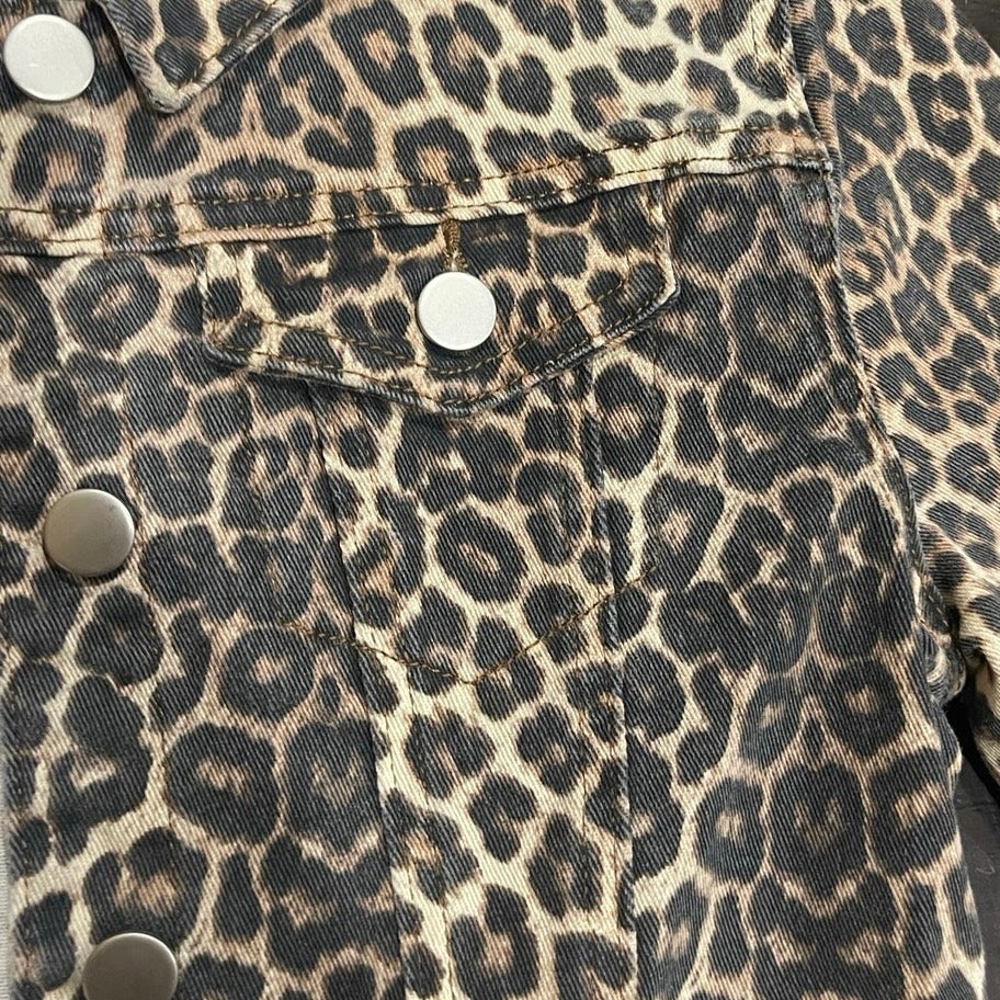 Youth Girl Cheetah Cropped Animal Cheetah Print Jacket Size 10/12 Kidscore
