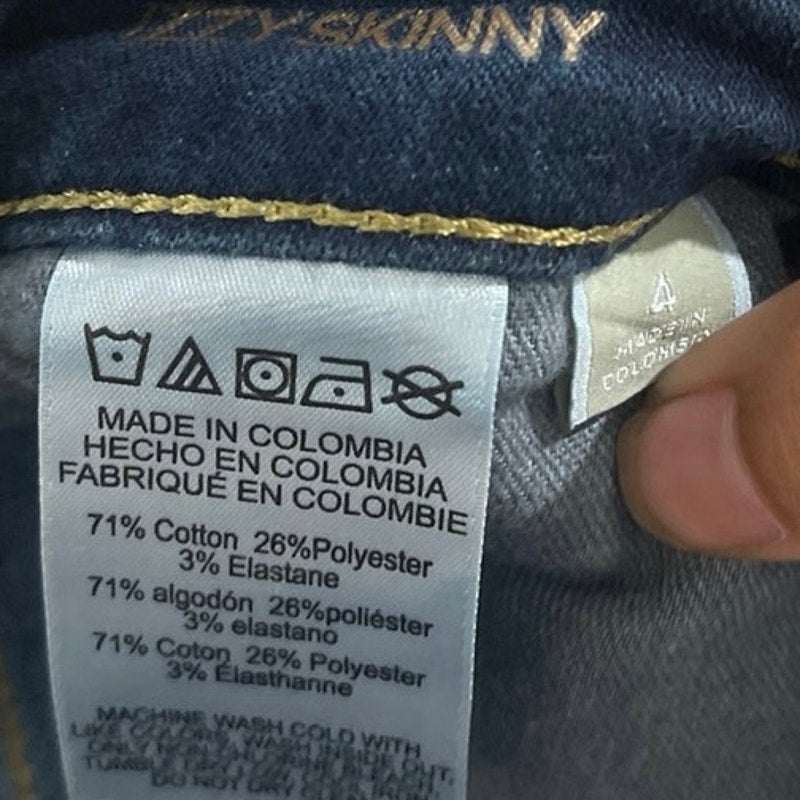 Michael Kors Izzy Skinny Dark Blue Wash Denim Jeans SZ 4 Casual Chic Streetwear