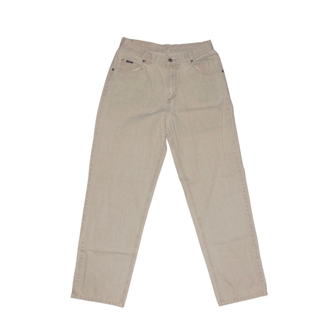 Vintage Women Lee Original Jeans  Denim Beige High Rise 100% Cotton Size 12 Y2K