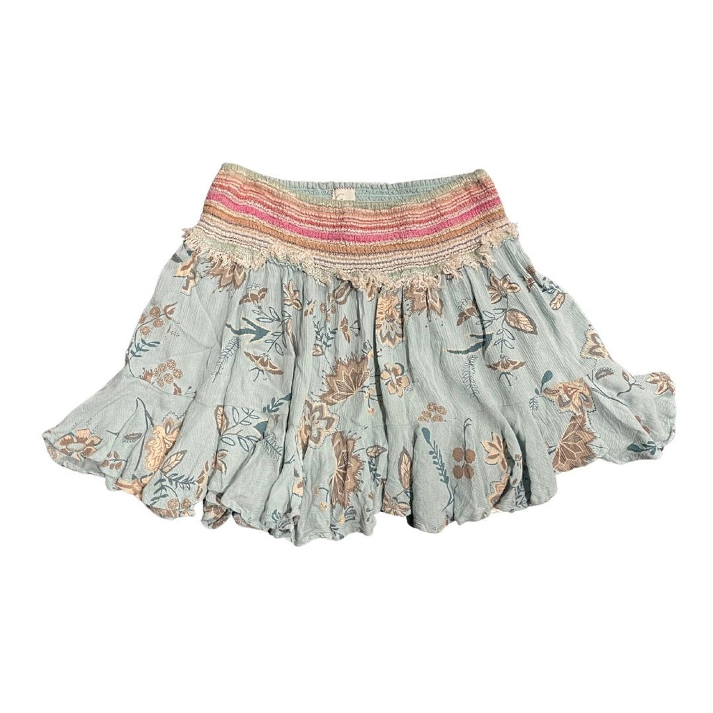 Anthropologie Hemant & Nandita Mini Smoked Skirt SZ XS Floral Boho chic Festivals