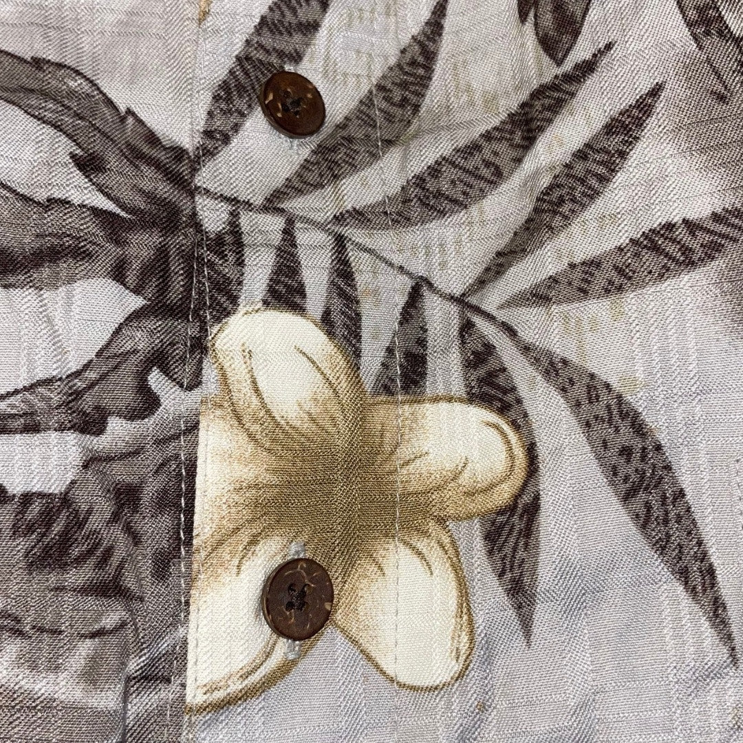 Sideout Hawaiian Button Up Shirt Floral Palm Tree Pattern Size XL Vacation Beach