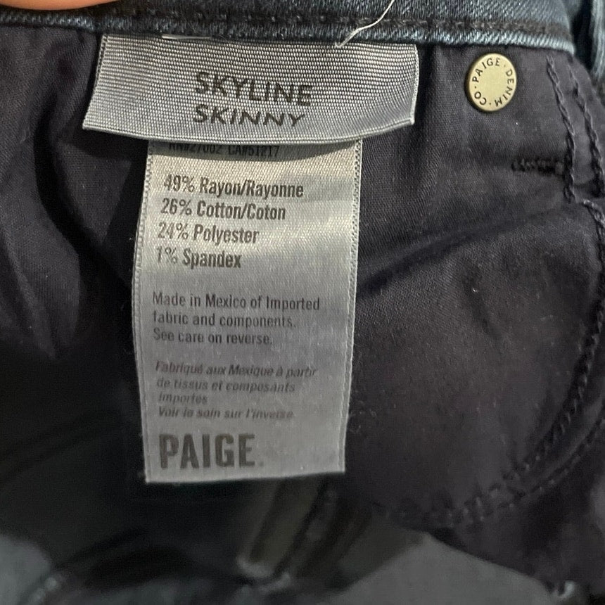 Paige Skyline Skinny Denim Blue Mid Rise Jeans Size 29 Streetwear Casual