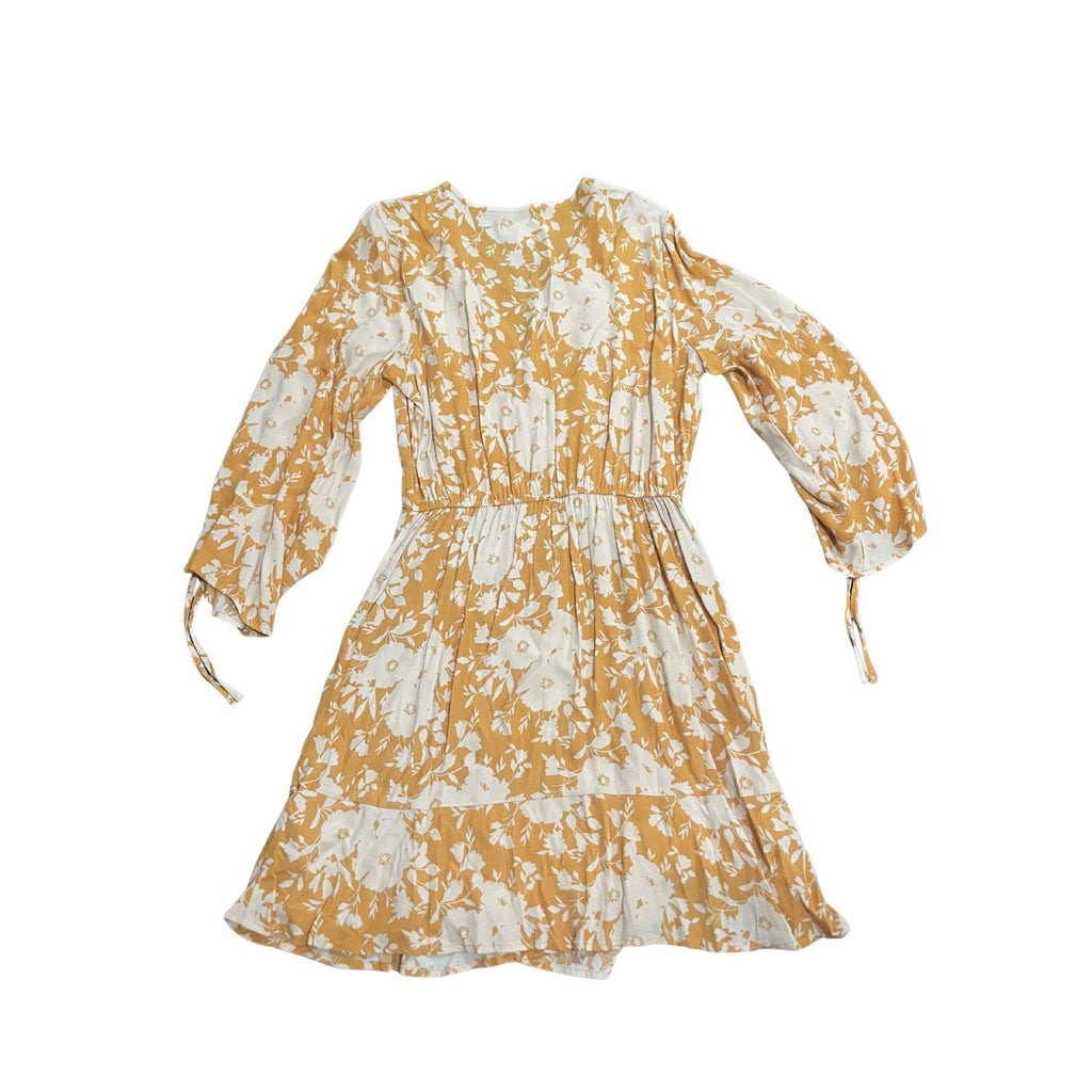 Band of Gypsies Bohemian Floral Faux Wrap Dress Size Medium Brunch Botanical