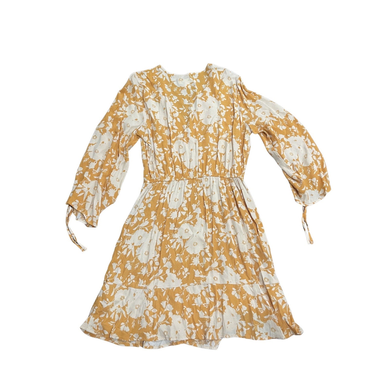 Band of Gypsies Bohemian Floral Faux Wrap Dress Size Medium Brunch Botanical
