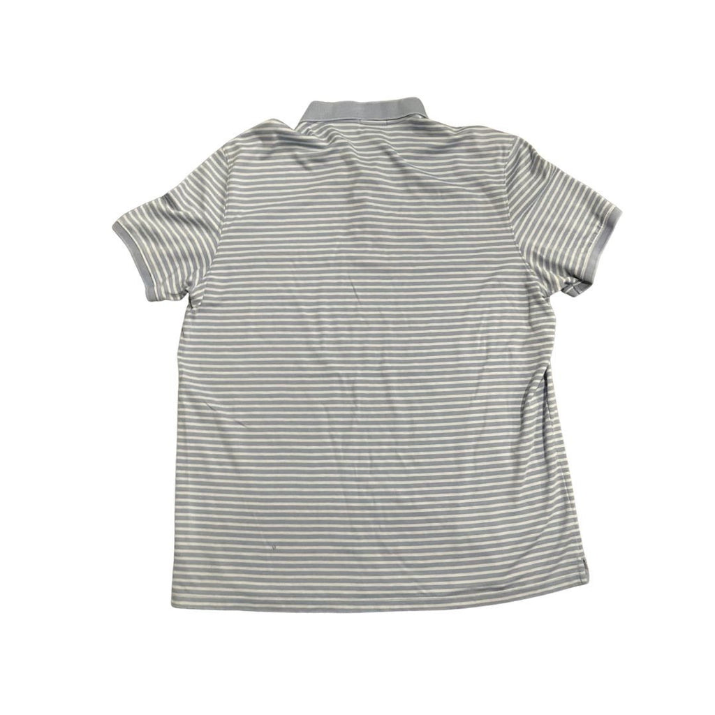 Calvin Klein CK Collared Polo Blue Striped Short Sleeve Shirt Three button SZ XL