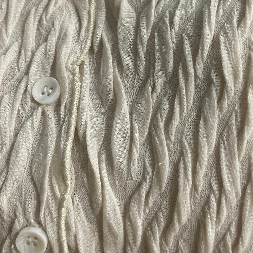 Dazy Crinkle Button Up Long Sleeve Blouse SZ S Flowy Lightweight Casual Chic