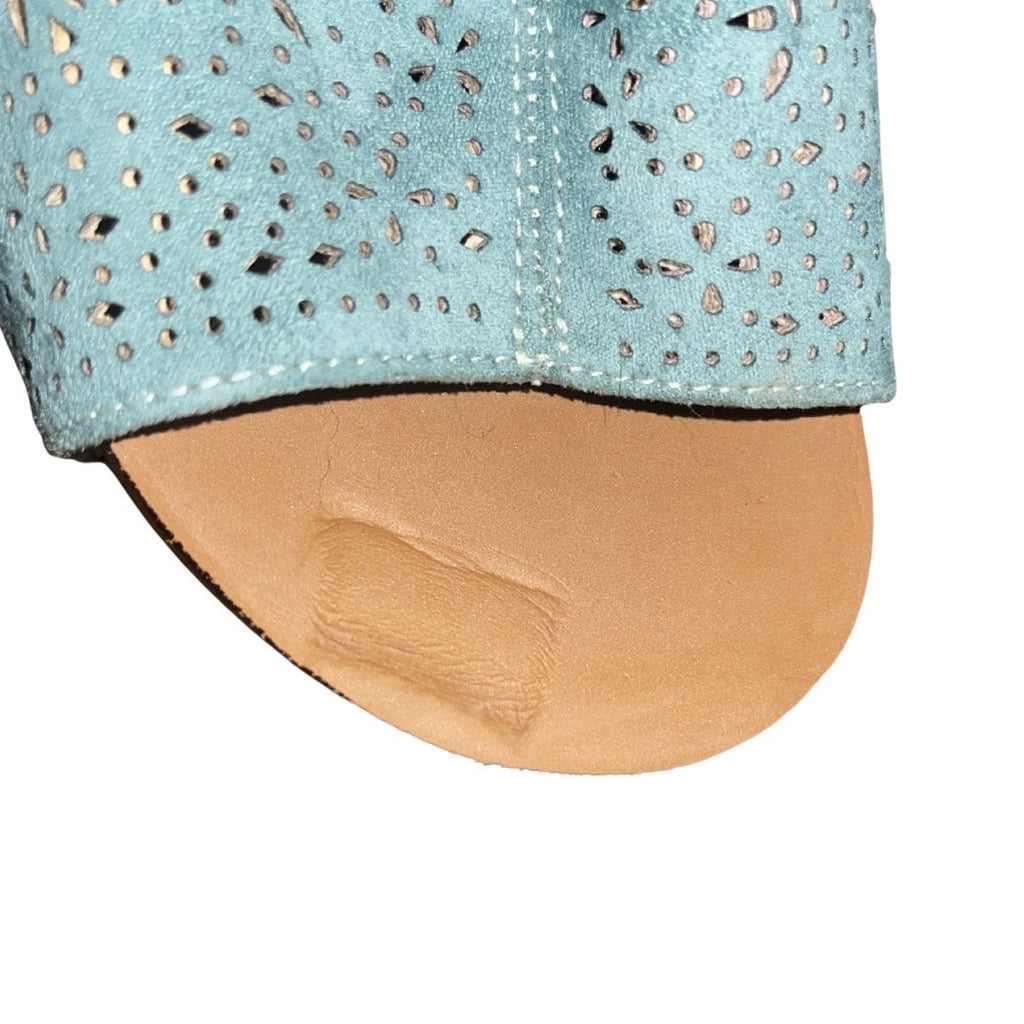 Very G. Free Fly 3 Wedges Turquoise Cork Heel Size 8 Artsy Boho Chic Spring