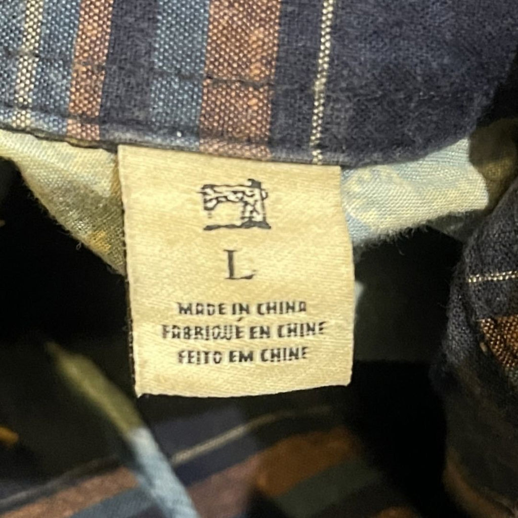 Scotch & Soda Casual Long Sleeve Button Down Shirt Size Large Woven In Japan