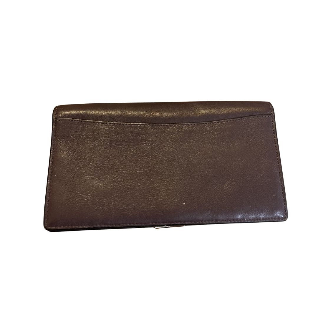 Vintage Coach Leather Dreamer Wallet Brown Slim Credit Card Bill Coin Zipper