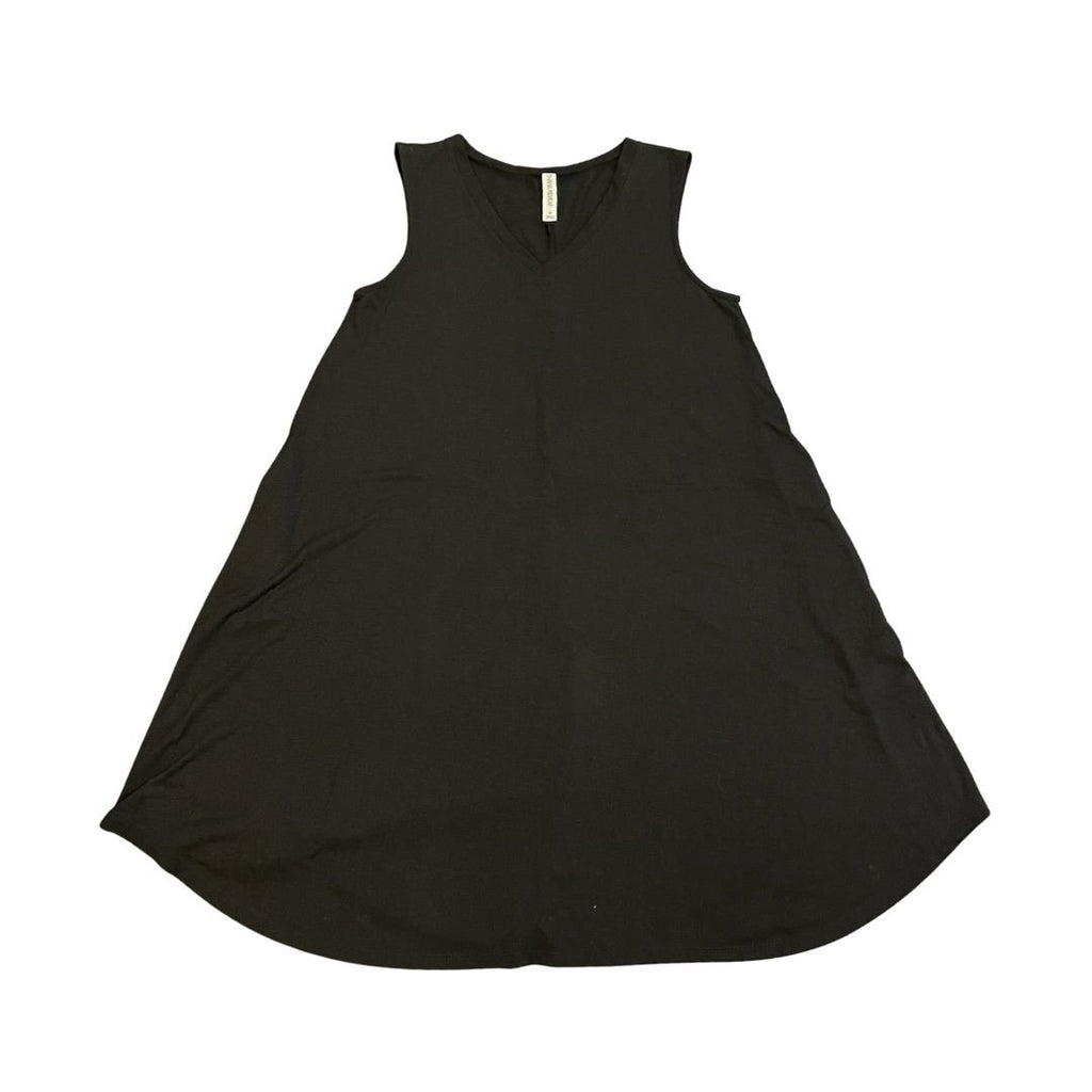 Zenana Premium Sleeveless V-neck Jersey Stretch A-Line Dress SZ medium Pockets