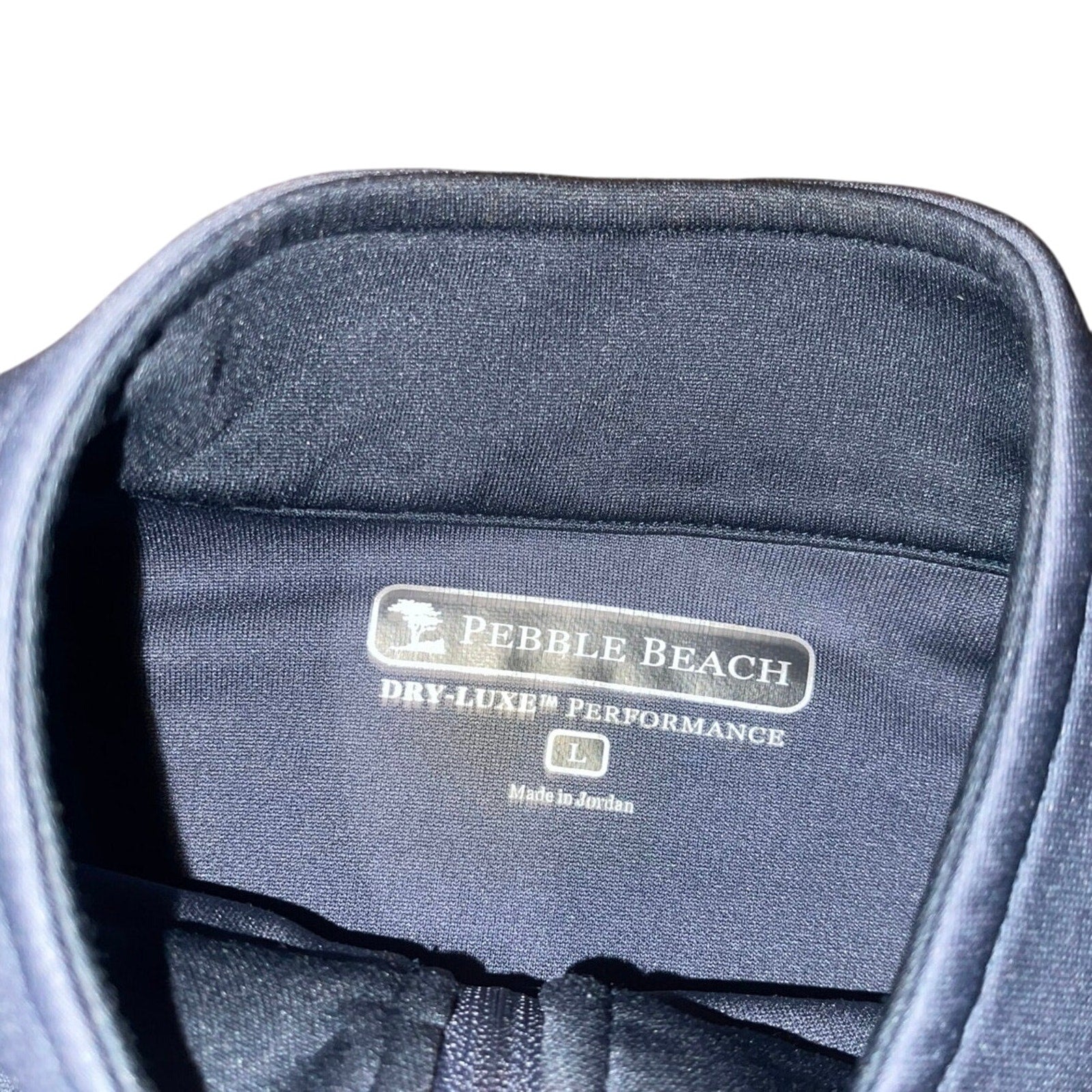 Pebble Beach Men's Blue Performance 1/4 zip long sleeve shirt