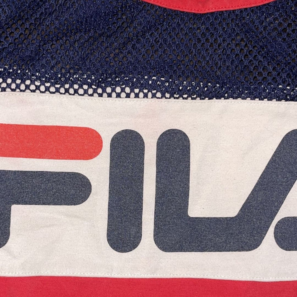 FILA Mesh Long Sleeve Top Size XL 80s Y2K Retro Chic Athletic Sporty
