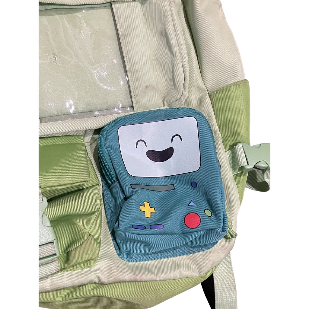 Adventure Time BMO Jake Multi Pocket Backpack Cartoon Network School Travel bag