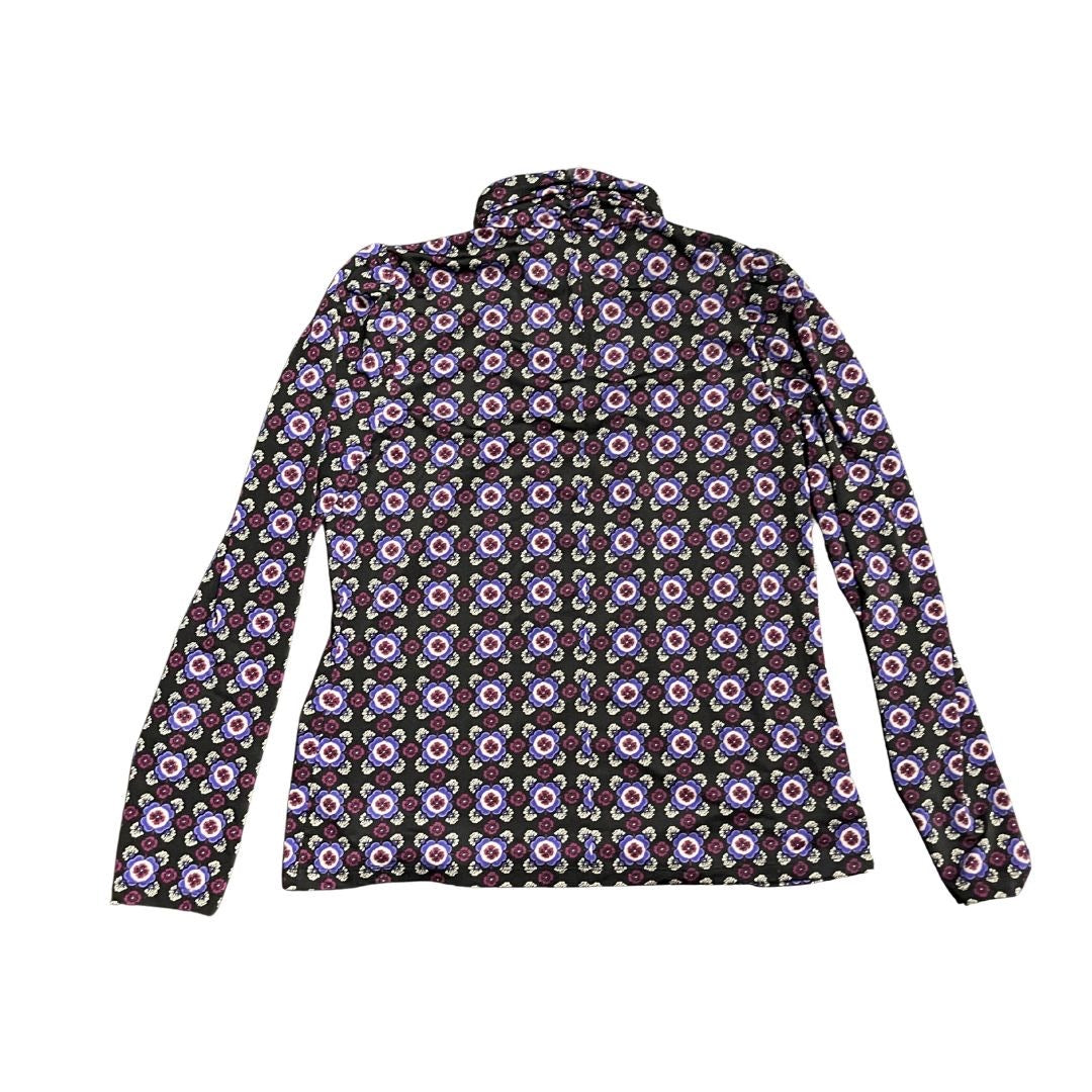 Ann Taylor Geometric Mosaic Print Long Sleeve Blouse Small Artsy Boho Retro Chic