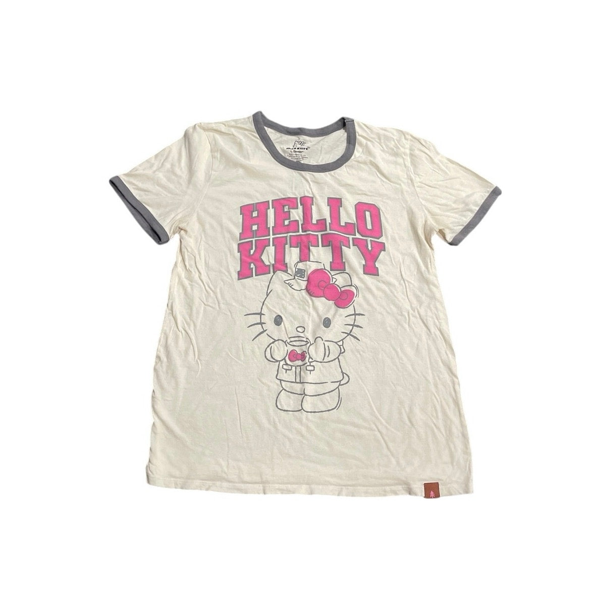 Sanrio Hello Kitty Always Be Kind Ringer Short Sleeve T-Shirt SZ XL Pop Culture