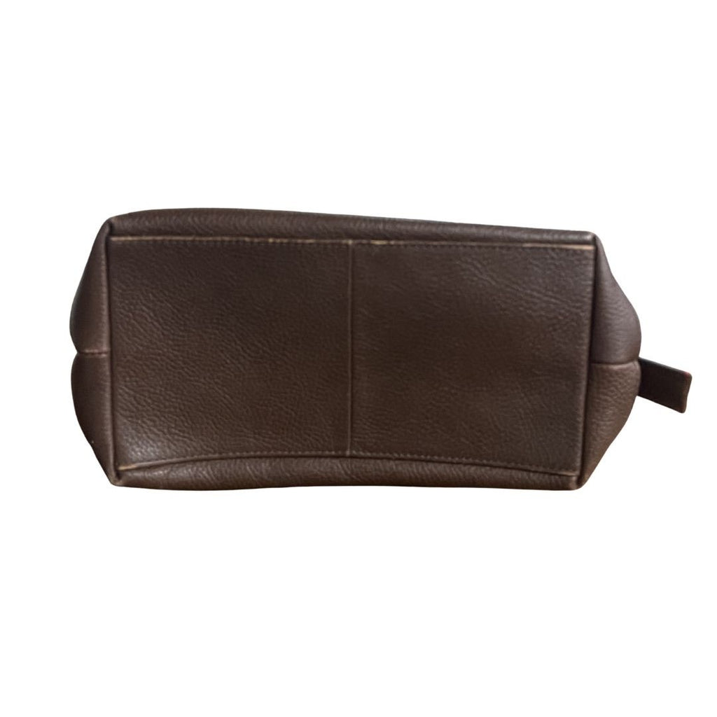 Fossil Pebbled Leather Toiletry Zip Bag Travel Vintage 90s Cosmetic Overnight
