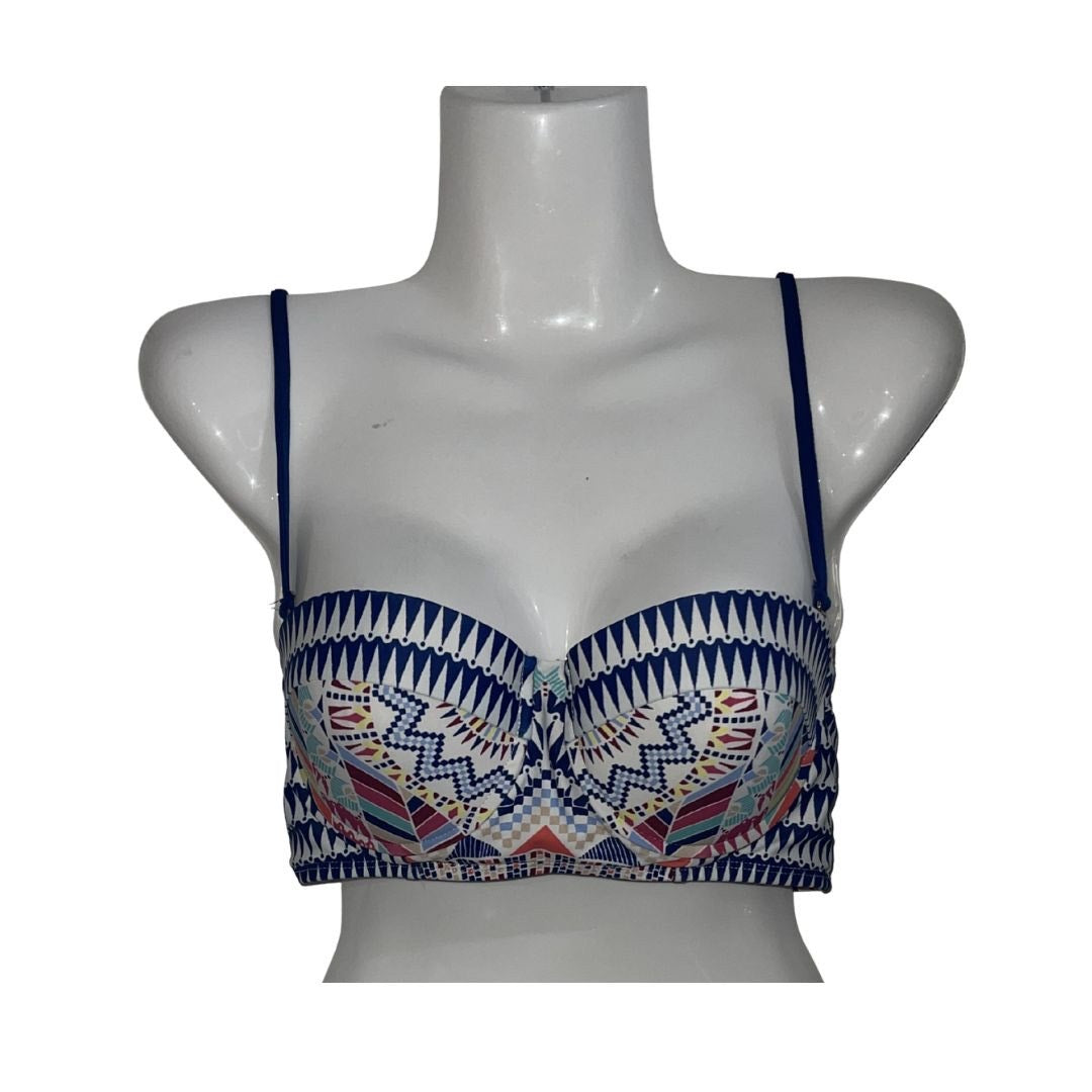 Bar III Aztec Sunset Print Underwire Bikini Top Size Small Beach Vacation Resort