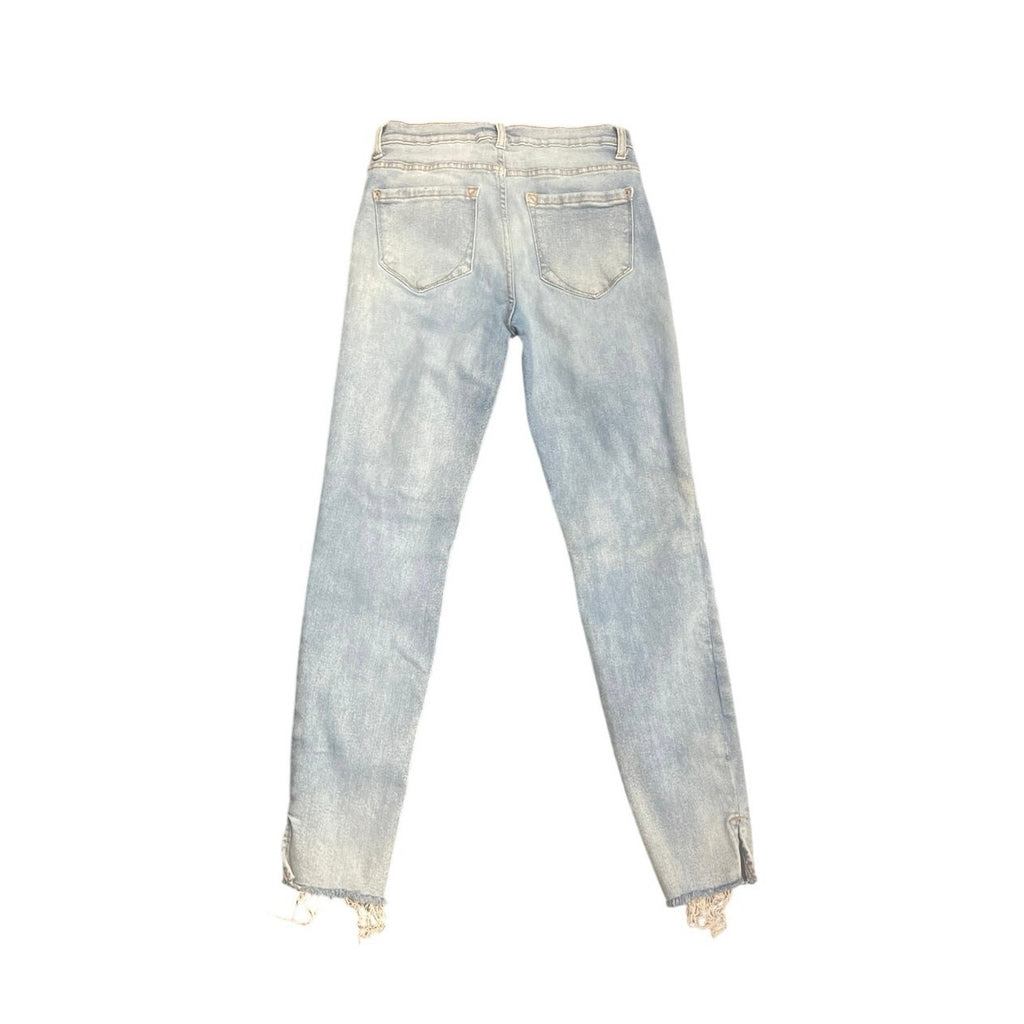 Kensie Jeans Vintage Luxe The Kelsey High Rise Skinny Jeans Raw Hem SZ 6/28