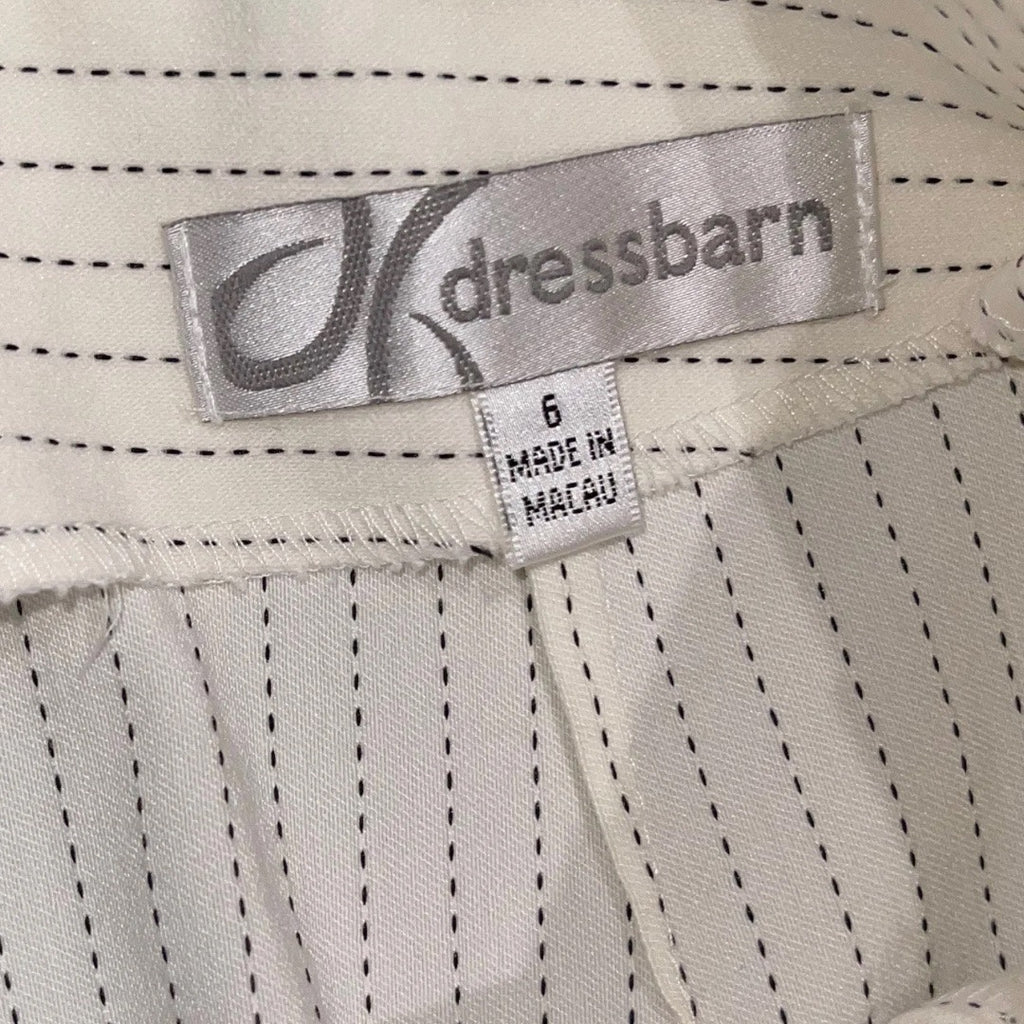 Dressbarn Pinstripe 2 Piece Skirt Suit Blazer Size 6 Career Office Professional 90s