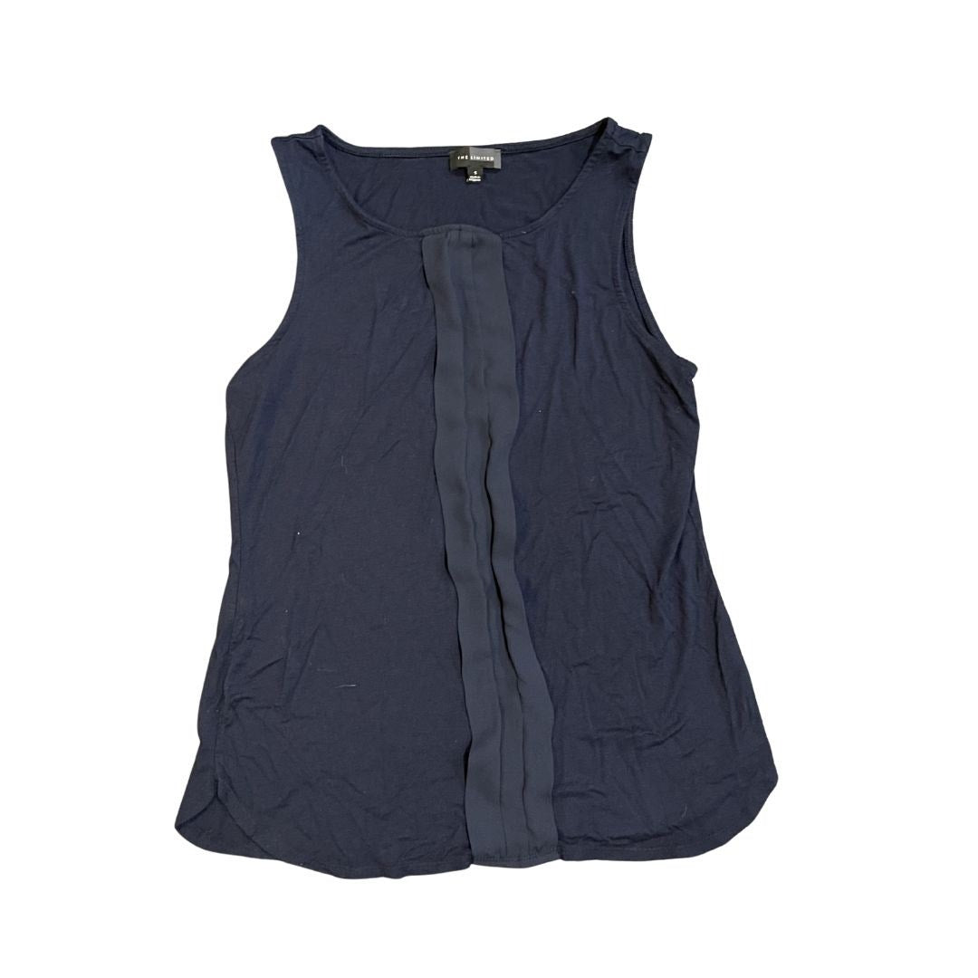 The Limited Sleeveless Navy Blue Blouse Size Small Career Preppy Office Chic