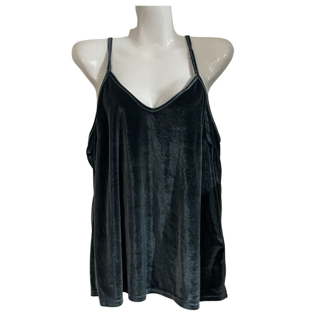 Velvet Velour Camisole Tank Babydoll Top Size XL Y2K Whimsygoth Fairy Chic