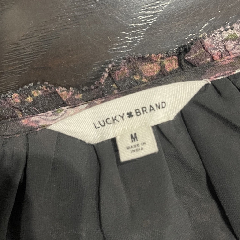 Lucky Brand Dropped Waist Floral Mini Dress Size Medium Flirty Boho Western NWT