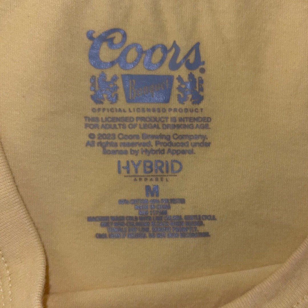 Coors Banquet Graphic T-Shirt Women's Yellow Hybrid Western Size Medium
