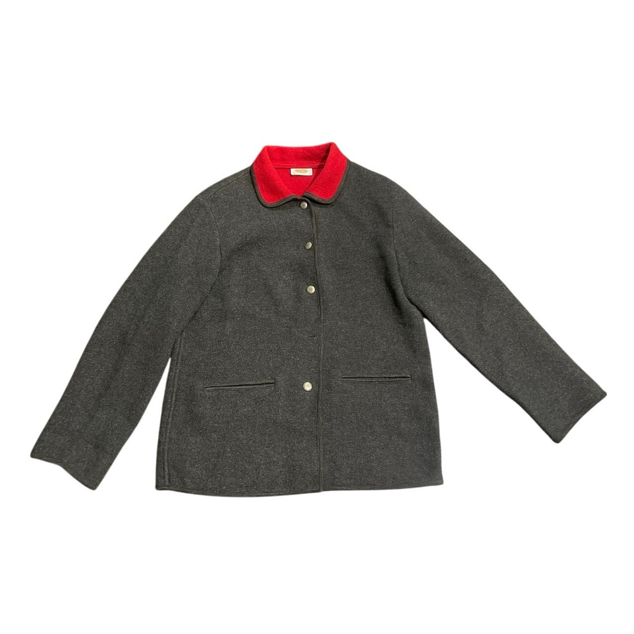 Talbots Vintage Wool Jacket Red Fleece Line Classic 90s Old Money Grandmacore