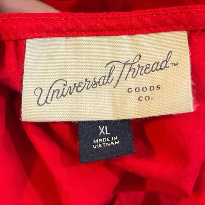Universal Thread Red Tiered Maxi Sleeveless Dress SZ XL Lagenlook Lighweight
