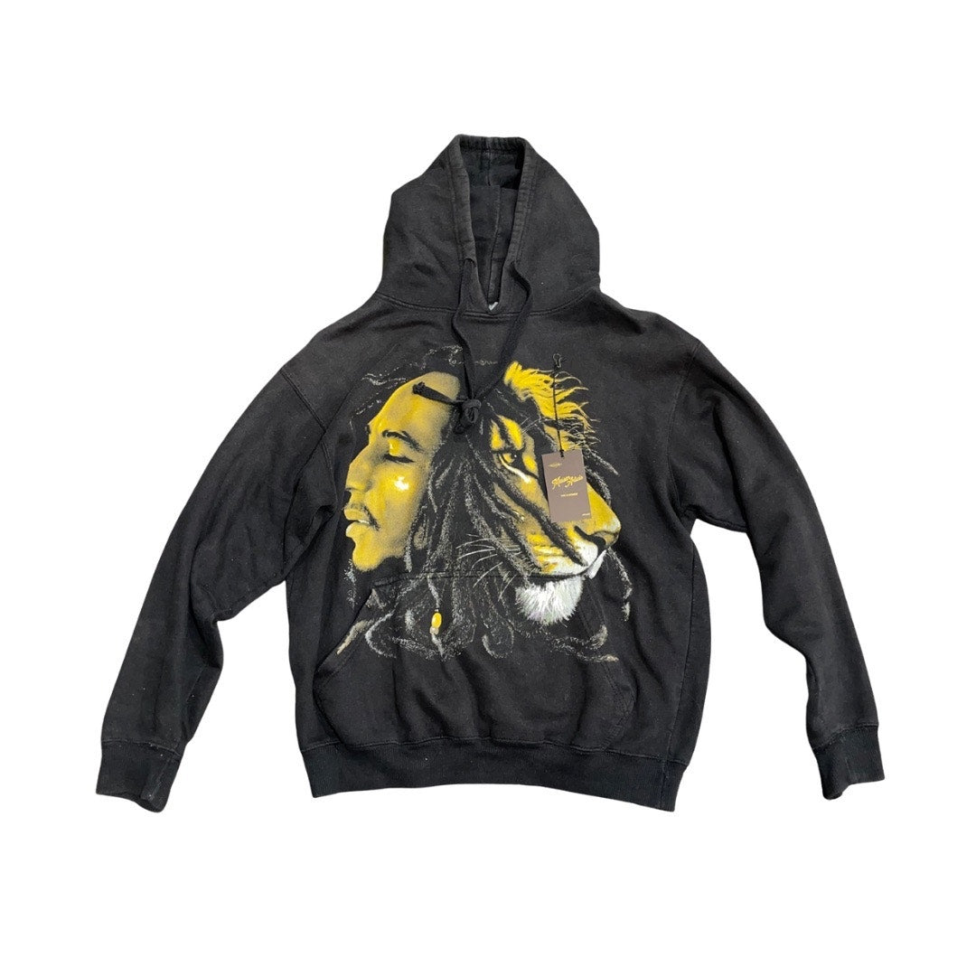 Bob Marley Lion Hooded Sweater Size XL Unisex Pullover Reggae Rasta