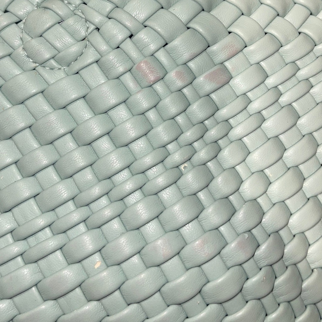 Rachel Zoe Aqua Woven Blue Hobo Shoulder Bag with matching pouch vegan leather