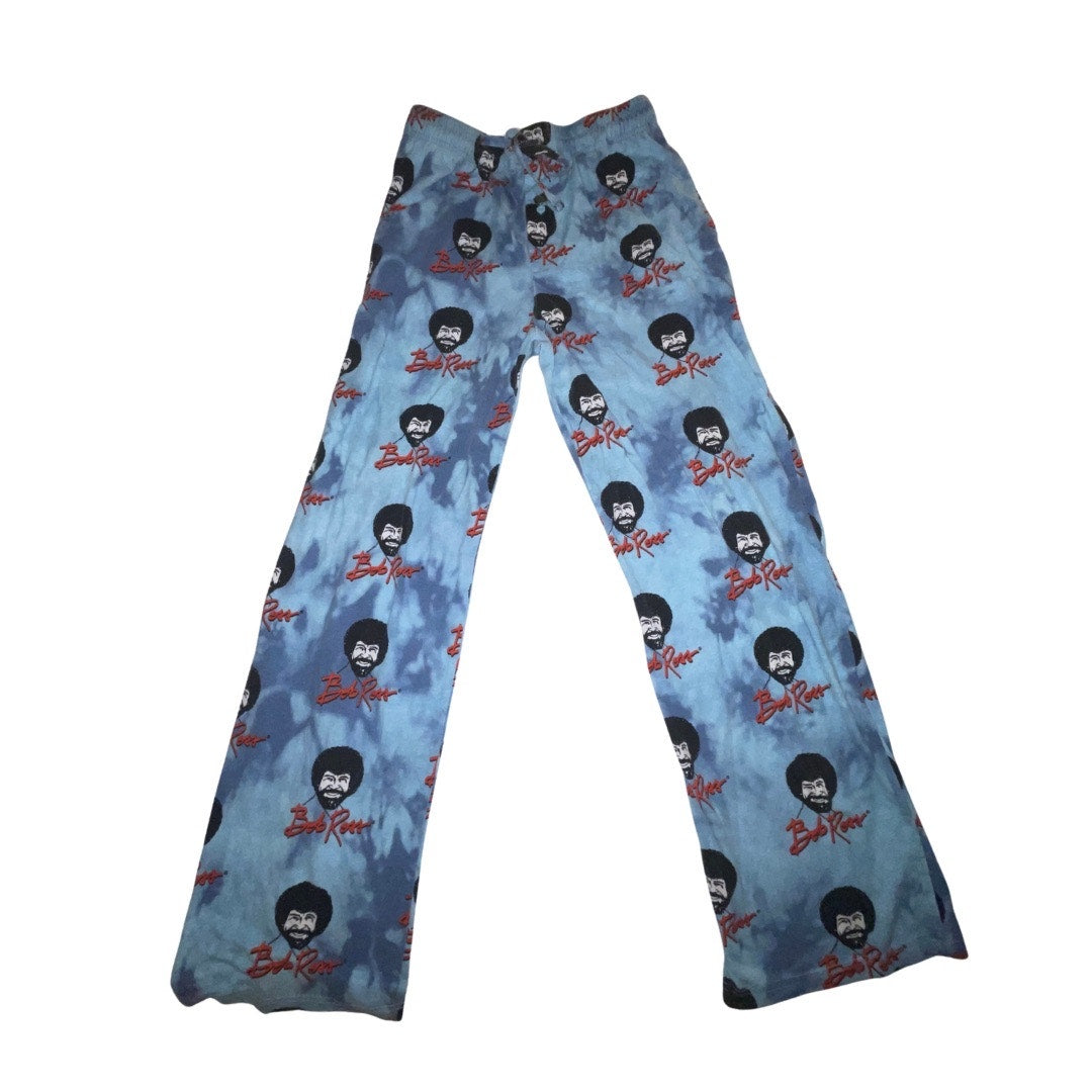 Vintage Bob Ross Blue Pajama Pants Loungewear Cotton Blend Size Medium