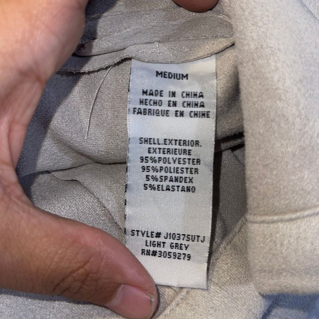 Thread & Supply Open Front Lightweight Faux Suede Jacket Tie Front SZ Large Chic