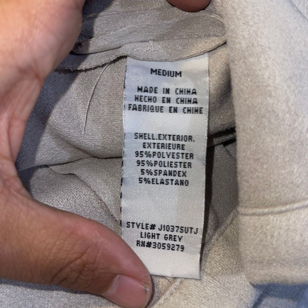 Thread & Supply Open Front Lightweight Faux Suede Jacket Tie Front SZ Large Chic