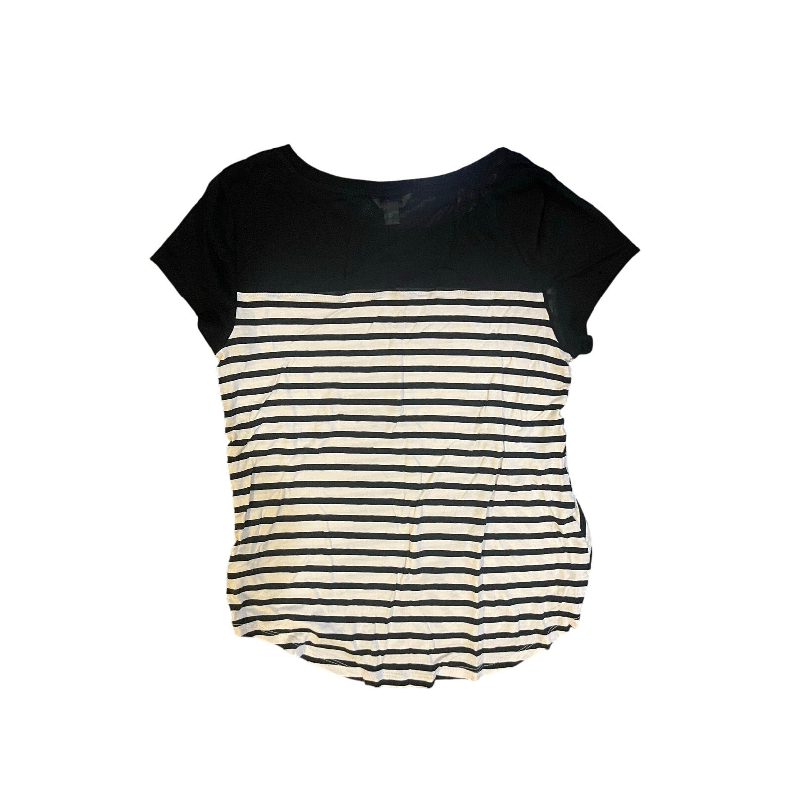 Calvin Klein Top Blouse Sheer Black and White