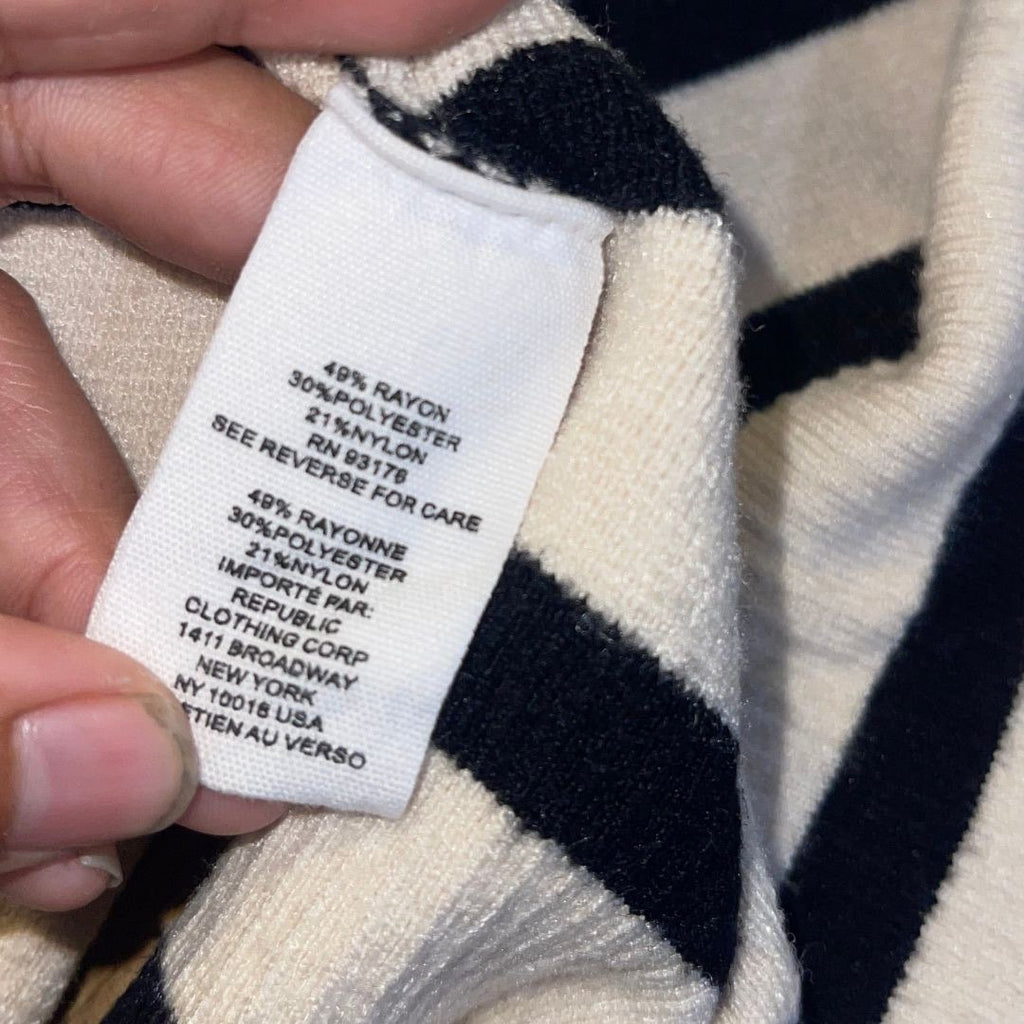 For the Republic Knitted Cropped Striped Sweater Size XS Crew pullover Cozy