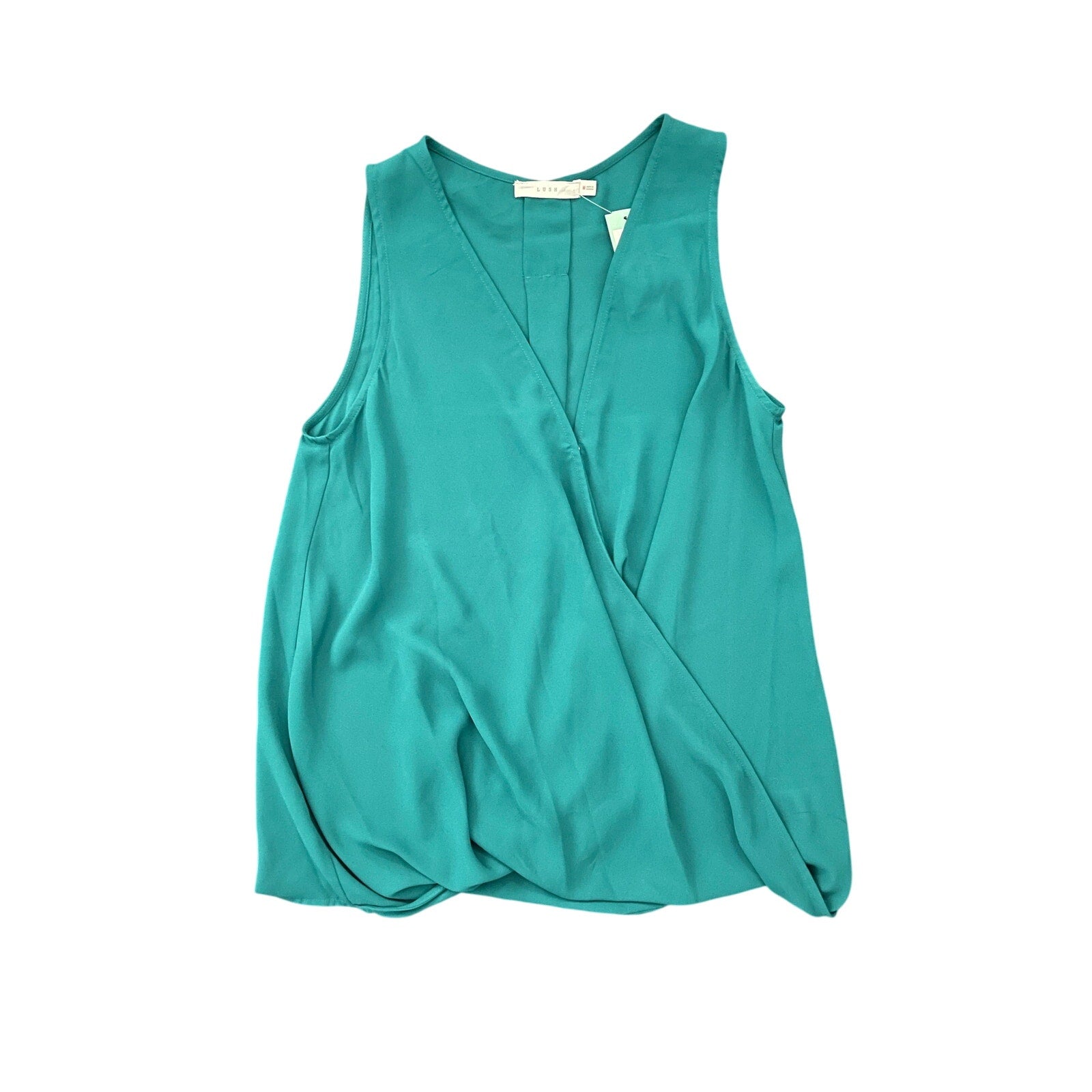 Lush Casady-Surplice Blouse envelope wrap style green size M