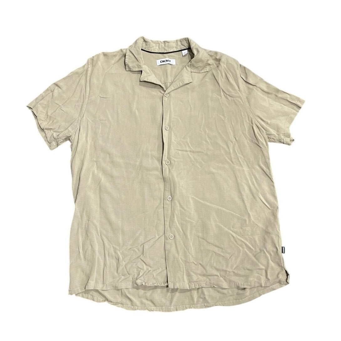 DKNY Boxy Button up Short Sleeve Camp Shirt Size Large Streetwear 90s Y2K