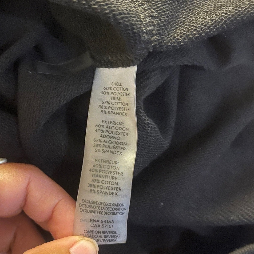 Calvin Klein Black Sparkle gem CK logo Long Sleeve Top Size Small