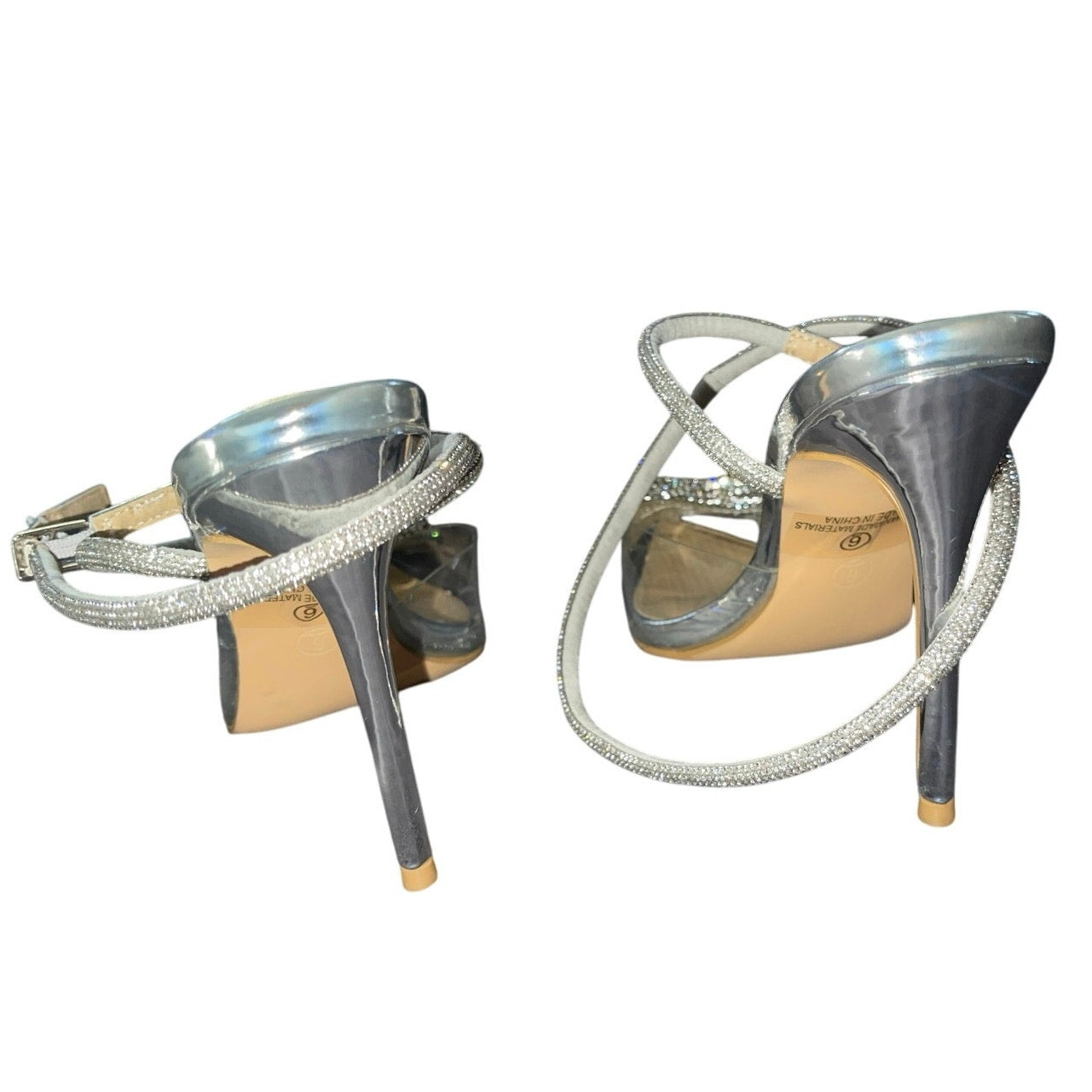 Stylish strappy Olivia Jaymes heart gem heels pump