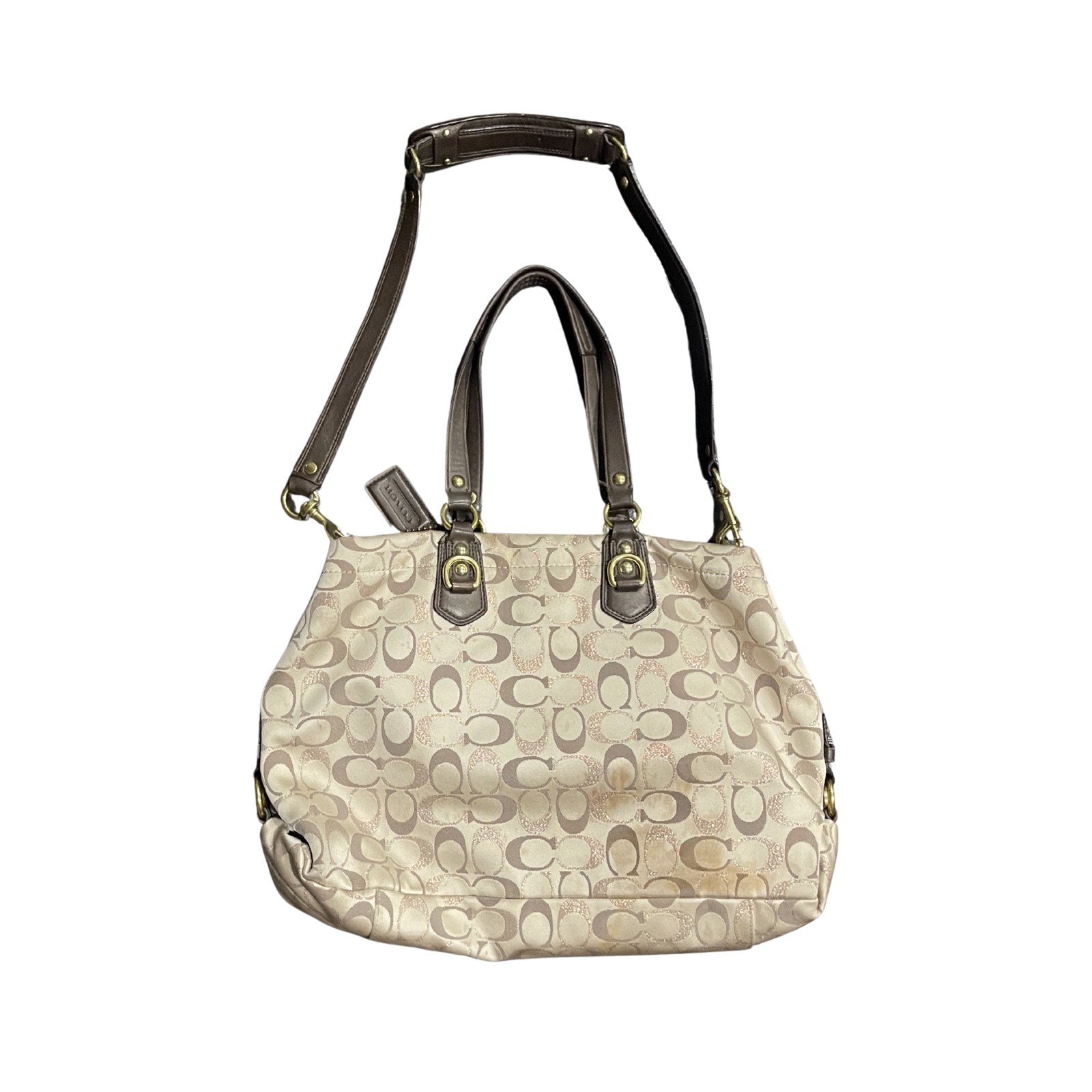 Coach Ashley Signature C Monogram Sateen Carryall Satchel Handbag Y2K F15510