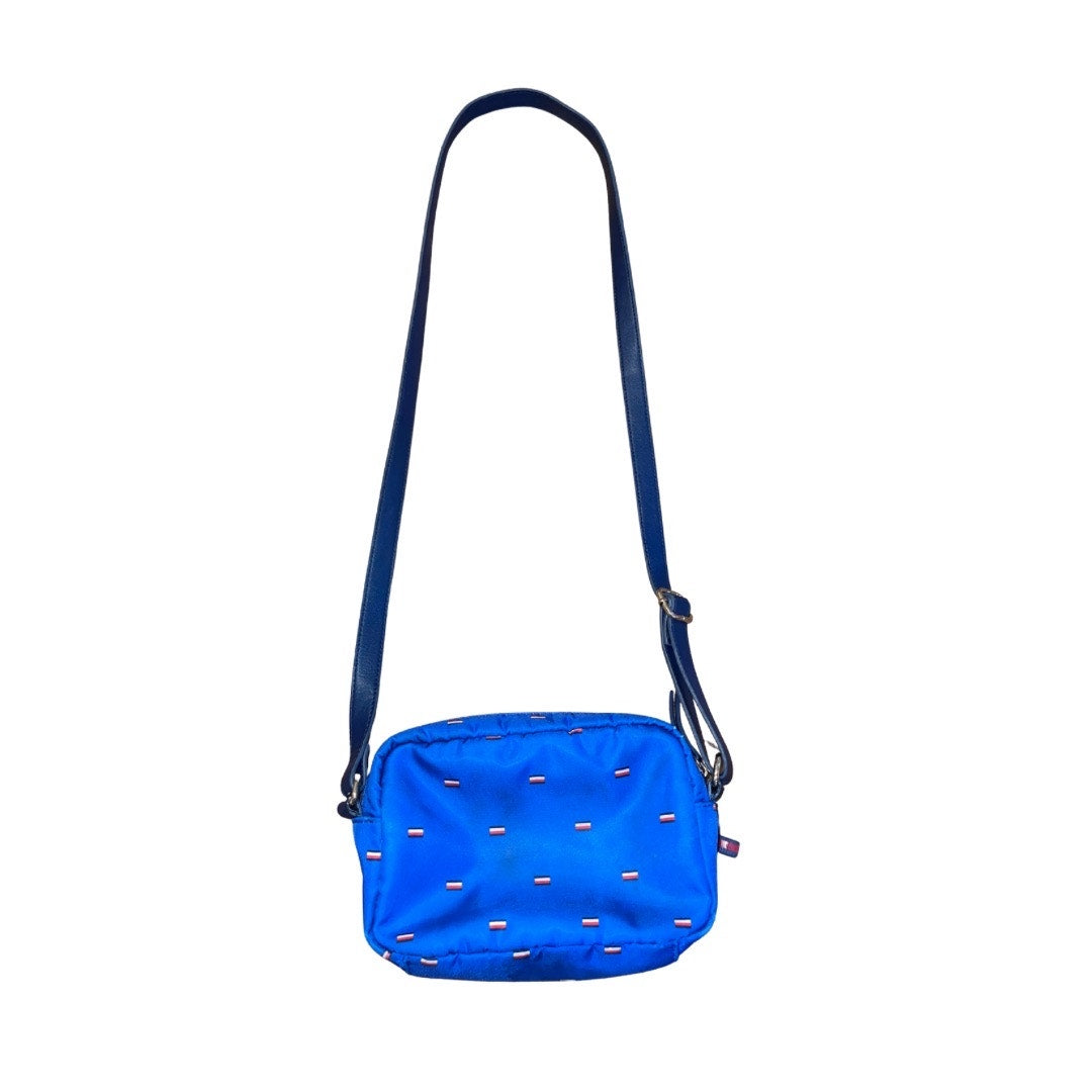 Tommy Hilfiger Logo Print Nylon Crossbody Purse Navy Blue Small
