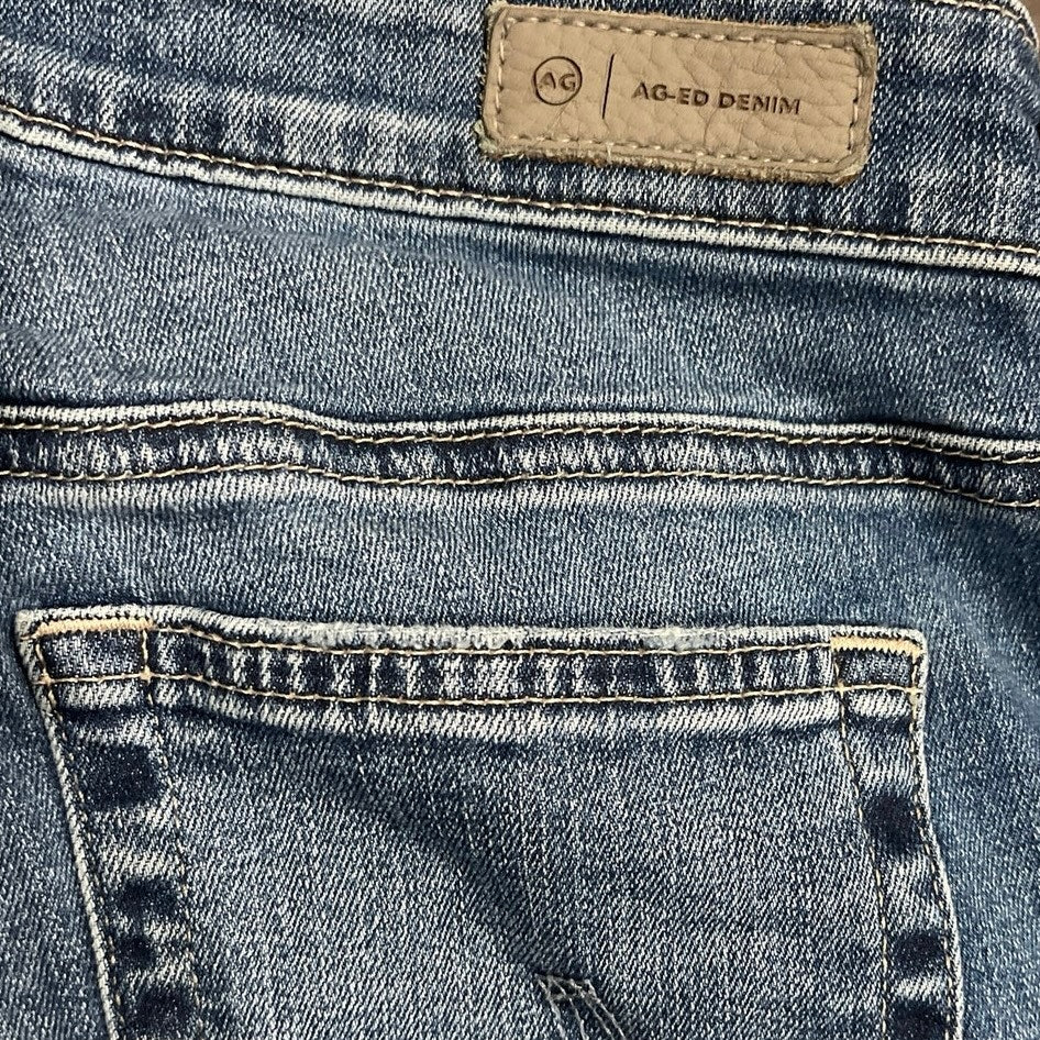 AG Adriano Goldschmied Farrah Boot High Rise Denim Jeans SZ 27 Flared Raw Hem