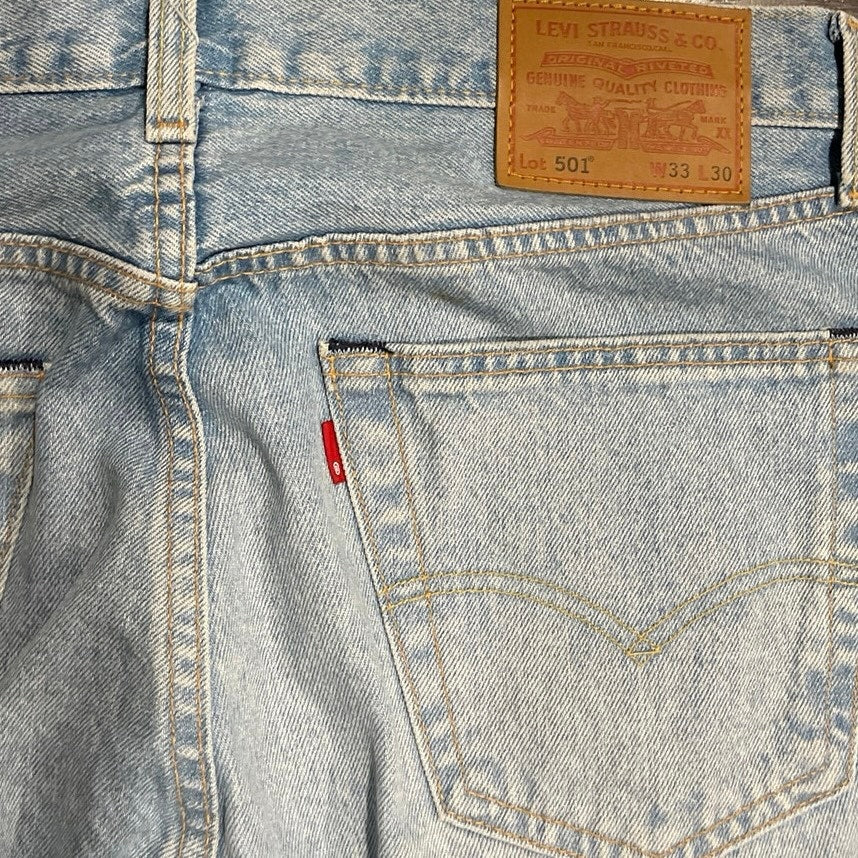 Levi's 501 Button Fly Straight Leg Denim Jeans 33X30 Outwear Classic Streetwear