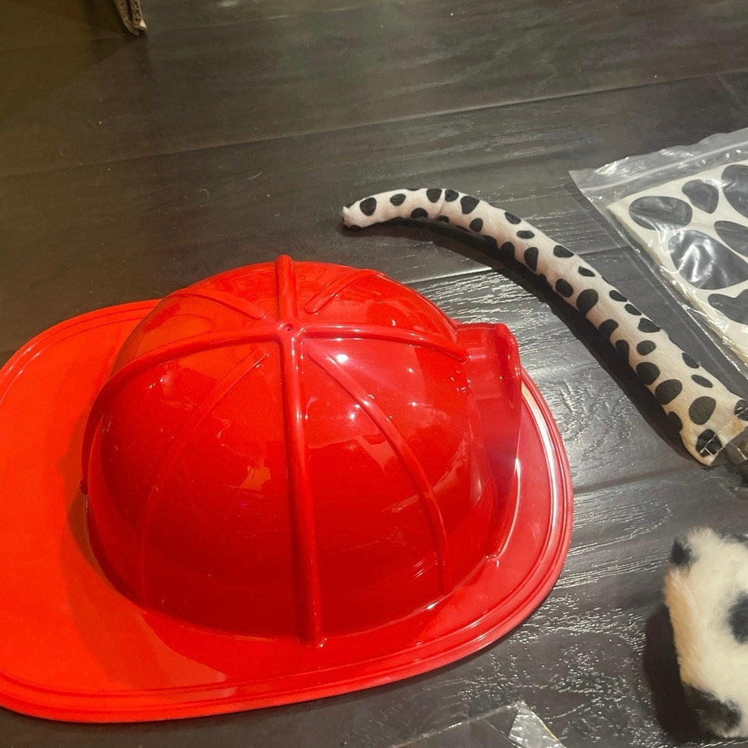 Halloween Costume Firefighter Dalmatian Puppy Themed Costume Accessory Set Kit