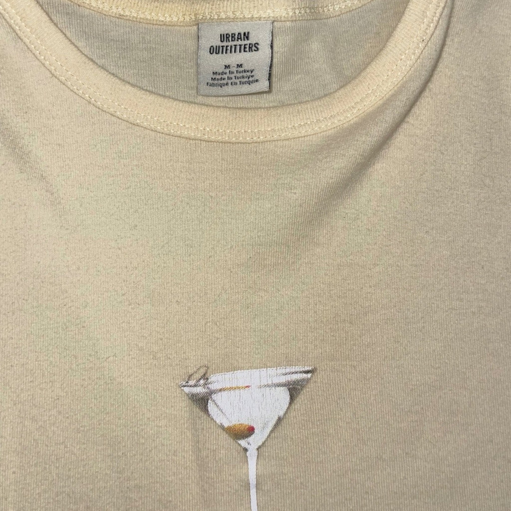Urban Outfitters Cropped Martini Baby Tee T-shirt Size Medium