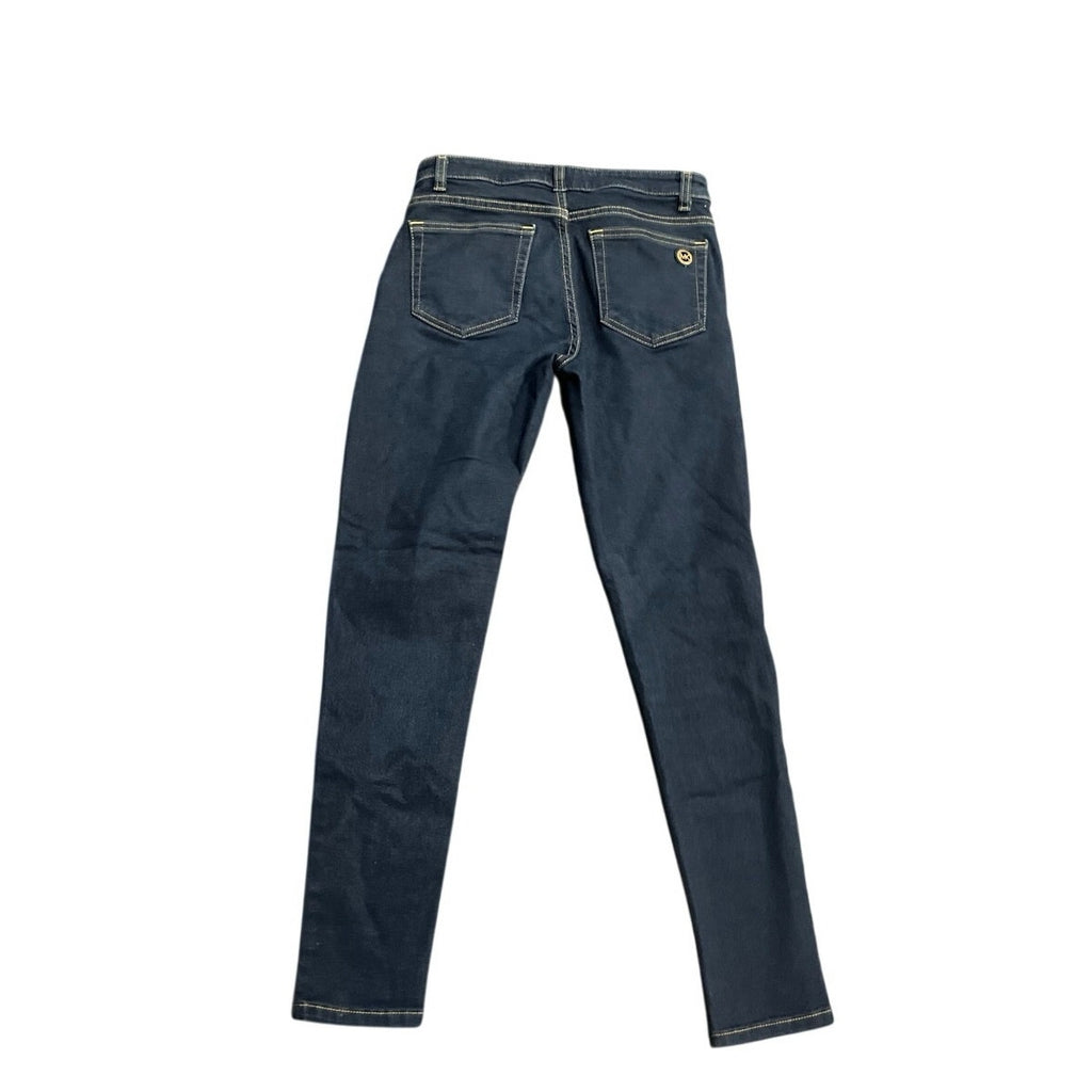 Michael Kors Izzy Skinny Dark Blue Wash Denim Jeans SZ 4 Casual Chic Streetwear