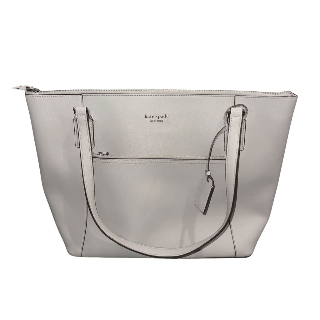 Kate Spade New York Schuyler Leather Tote Handbag Lavender Zip Closure Charm